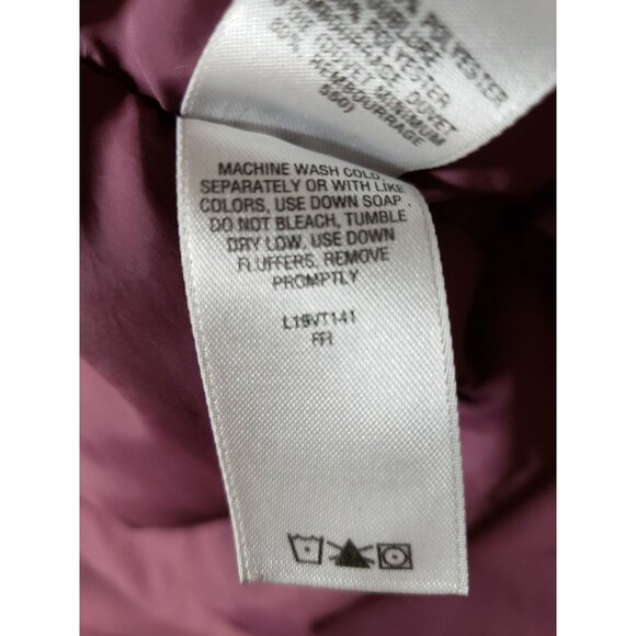 Cabela's Puffer Vest Premier Northern Goose Down XL Reg Brite Plum Snaps Pockets - Picture 9 of 9